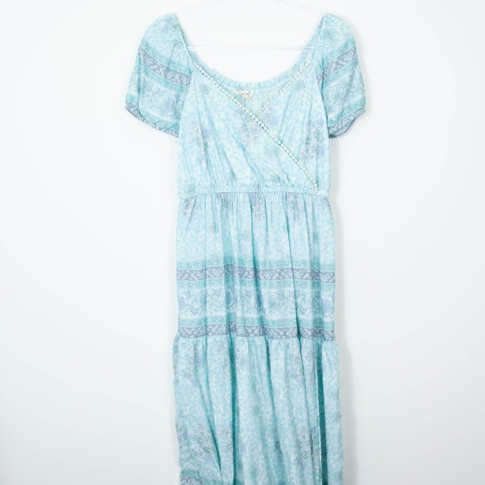Lucky Brand Floral Faux‎ Wrap Midi Dress Womens Size Small